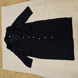 Liz Claiborne Navy long jacket with attached shawl